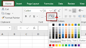 Cara Mewarnai Baris Dalam Excel Melalui Tab Home serta Format Cells 